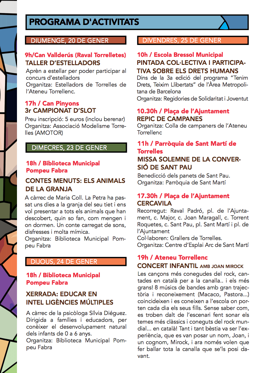 Festa Major de Sant Pau de Torrelles de Llobregat 2019 - Programa d'activitats 1