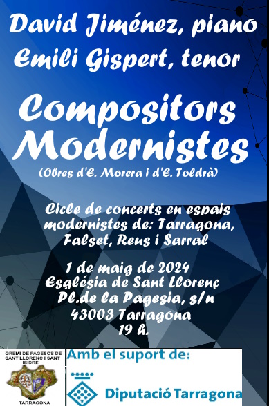 COMPOSITORS MODERNISTES a Tarragona - concert a Tarragona- concerts catalunya - agenda cap de setmana - que fer aquest cap de setmana - que fer avui