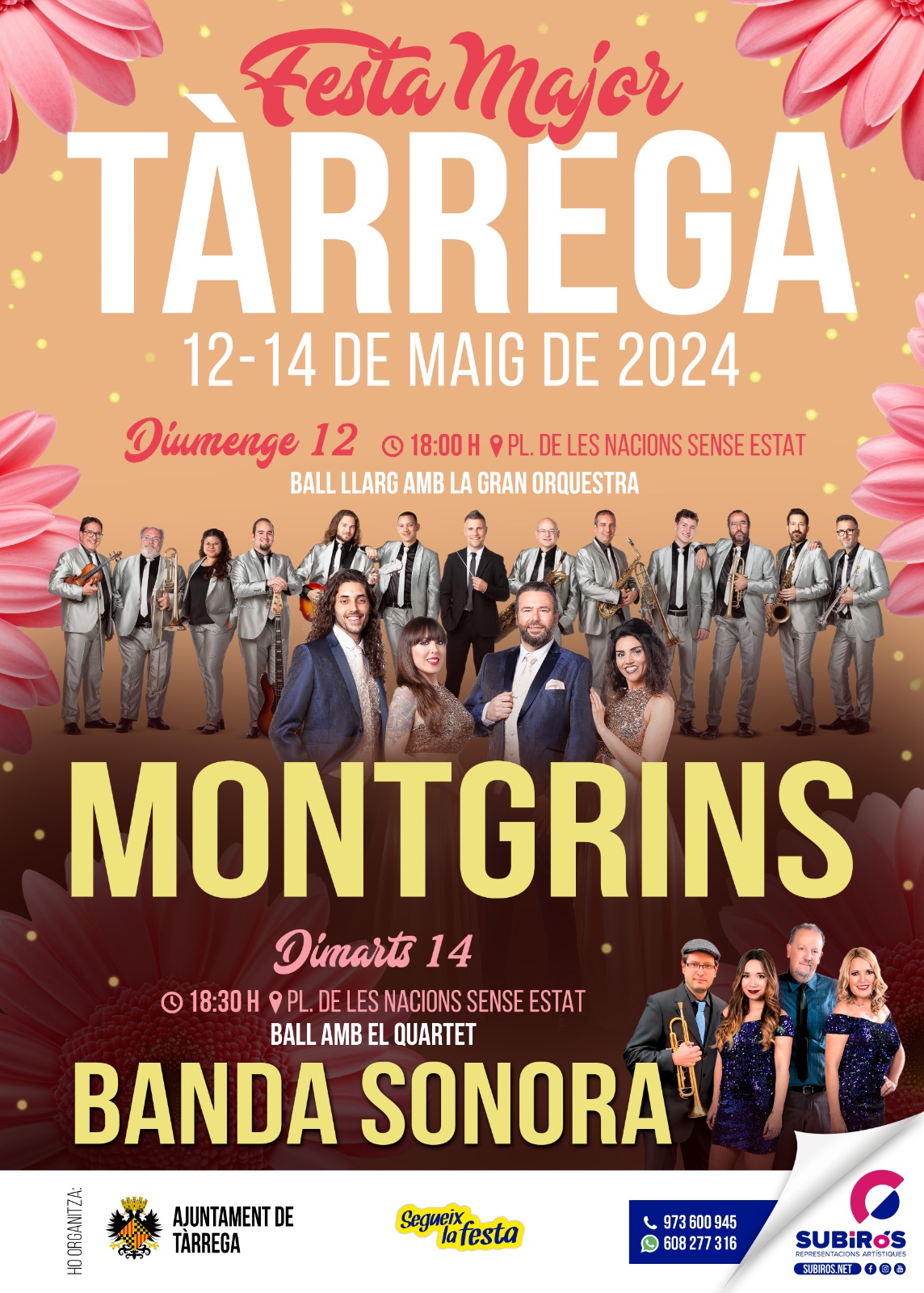 Festa major de tàrrega 2024 (Montgrins, Banda Sonora)  a Tàrrega - concert a Tàrrega- concerts catalunya - agenda cap de setmana - que fer aquest cap de setmana - que fer avui
