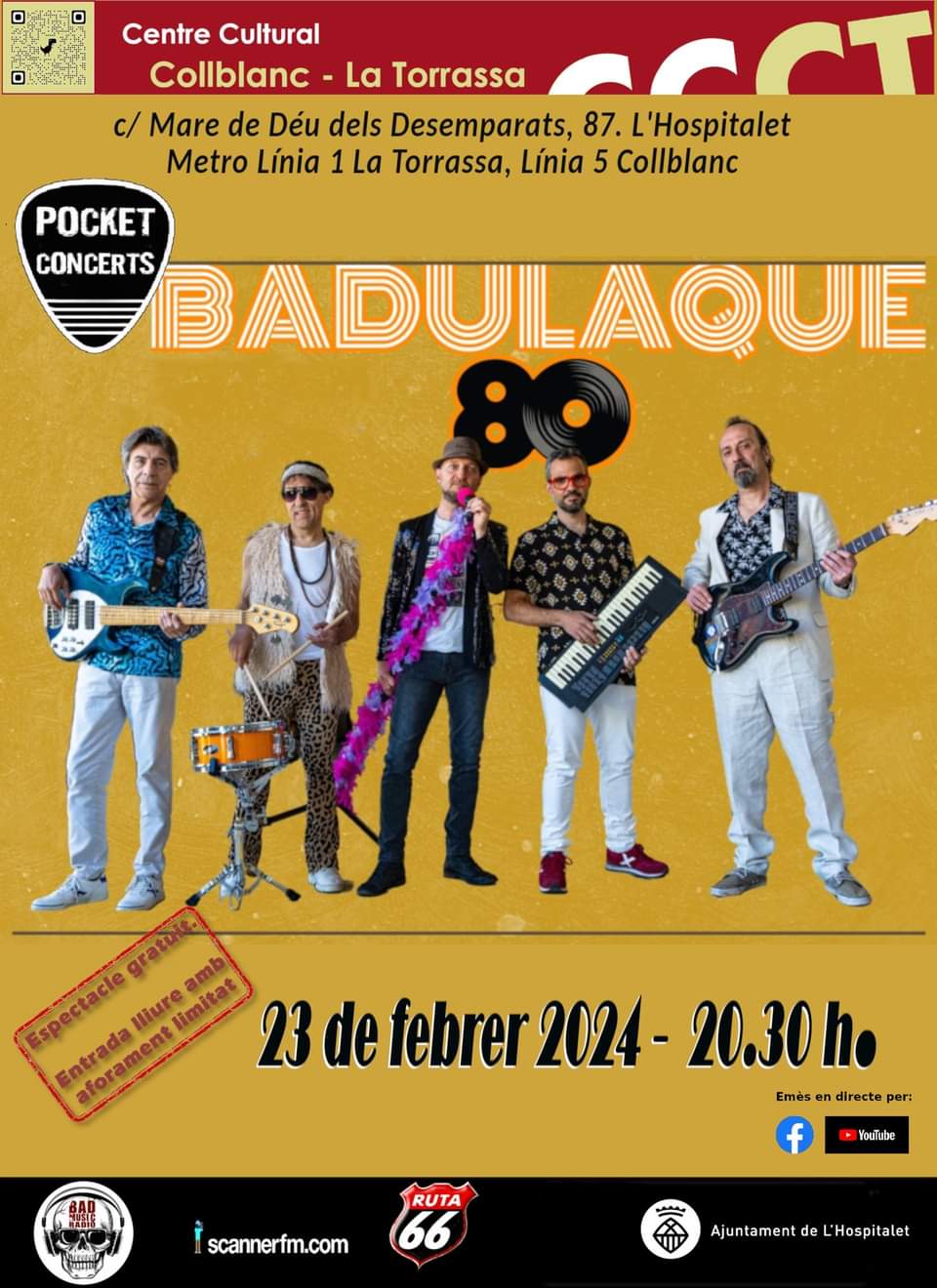 Concert de Badulaque80 a L'Hospitalet de Llobregat - concert a L'Hospitalet de Llobregat- concerts catalunya - agenda cap de setmana - que fer aquest cap de setmana - que fer avui