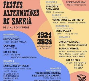 FESTES MAJORS CATALUNYA - FESTA MAJOR ALTERNATIVA DE SARRIA - FESTES MAJORS BARCELONA