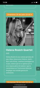 Helena Rosich quartet (Alexandre Carbonell, Santi Colomer, Xavi Castillo)  a Girona - concert a Girona- concerts catalunya - agenda cap de setmana - que fer aquest cap de setmana - que fer avui
