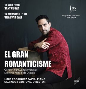 CONCERT EL GRAN ROMANTICISME (LLUÍS RODRÍGUEZ SALVÀ)  a SANT CUGAT DEL VALLÈS - concert a SANT CUGAT DEL VALLÈS- concerts catalunya - agenda cap de setmana - que fer aquest cap de setmana - que fer avui