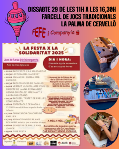 Farcell de jocs tradicionals a La Palma Cervelló - que fer a La Palma Cervelló- que fer amb nens - que fer amb nens avui - que fer amb nens aquest cap de setmana - que fer aquest cap de setmana - espectacles infantils - que fer avui amb nens 