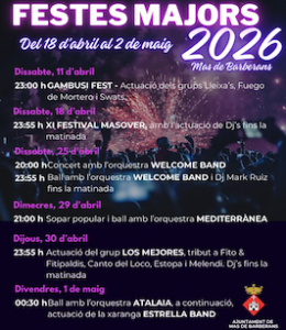 Festes Majors de Sant Marc al Mas de Barberans a  Mas de Barberans 2026- festes majors catalunya - festa major avui - festes majors - festes majors 2024 - festes majors catalunya 2024 - festes majors aquest cap de setmana