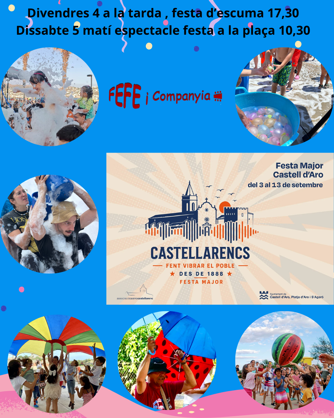 Festa d’escuma amb jocs d’aigua