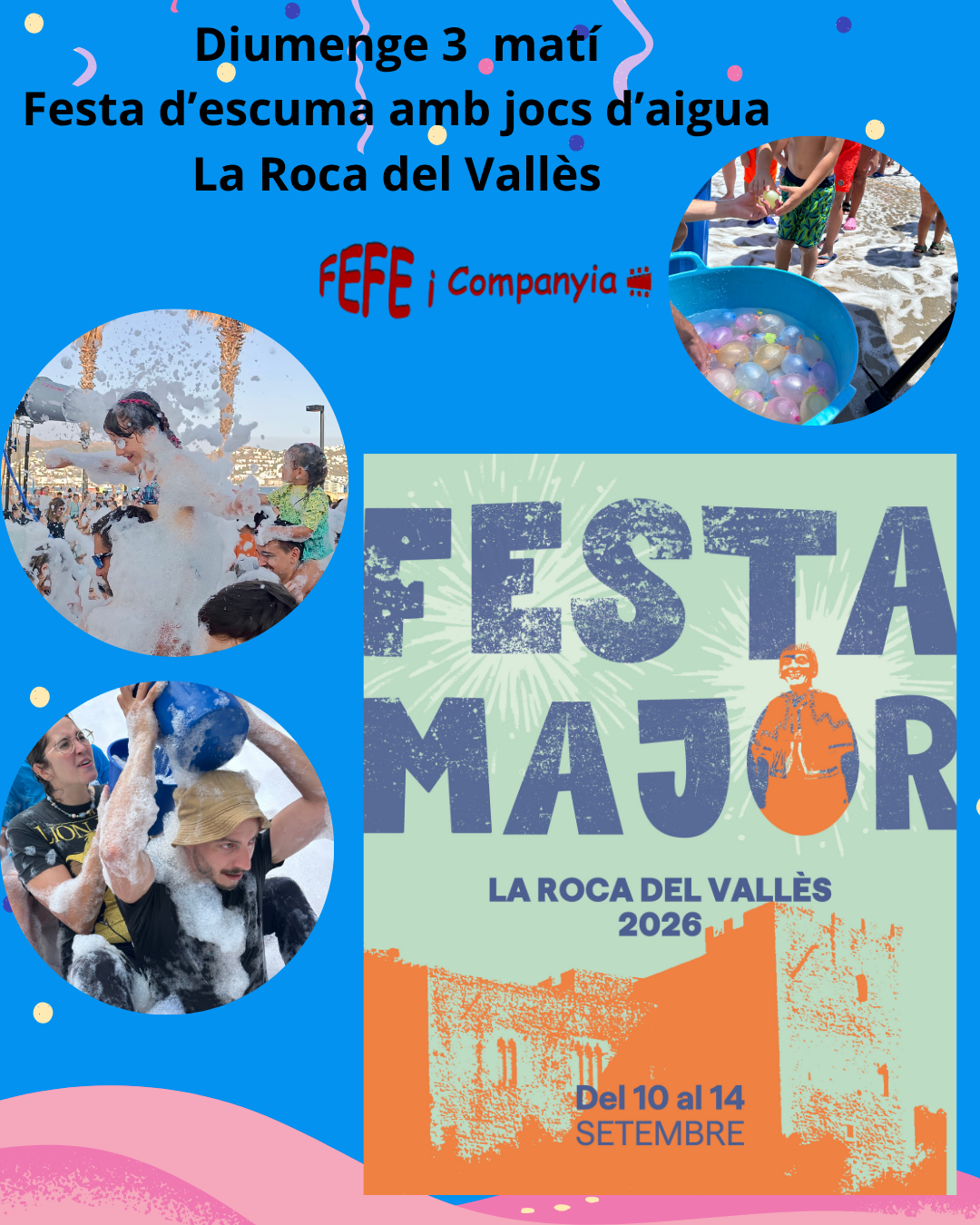 Festa d’escuma amb jocs d’aigua