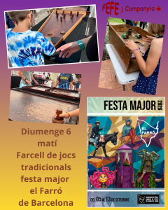Farcell de jocs tradicionals a Barcelona - que fer a Barcelona- que fer amb nens - que fer amb nens avui - que fer amb nens aquest cap de setmana - que fer aquest cap de setmana - espectacles infantils - que fer avui amb nens 