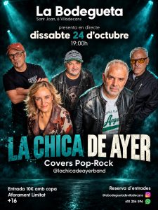LA CHICA DE AYER EN LA BODEGUETA DE VILADECANS a VILADECANS - concert a VILADECANS- concerts catalunya - agenda cap de setmana - que fer aquest cap de setmana - que fer avui